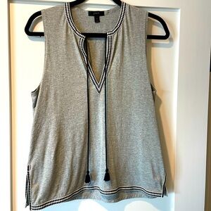 Cotton V Neck Embroidered Detail